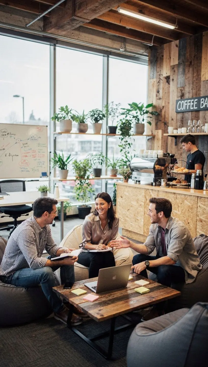 Funkcjonalna przestrzeń biurowa z ergonomicznymi stanowiskami pracy